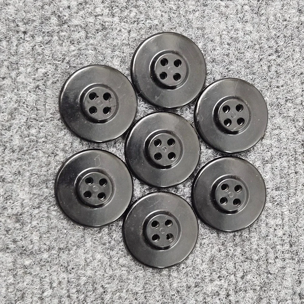 Vintage US Navy Anchor Buttons 1 Inch Black Metal Peacoat Style‎ 8 Lot Wool Coat